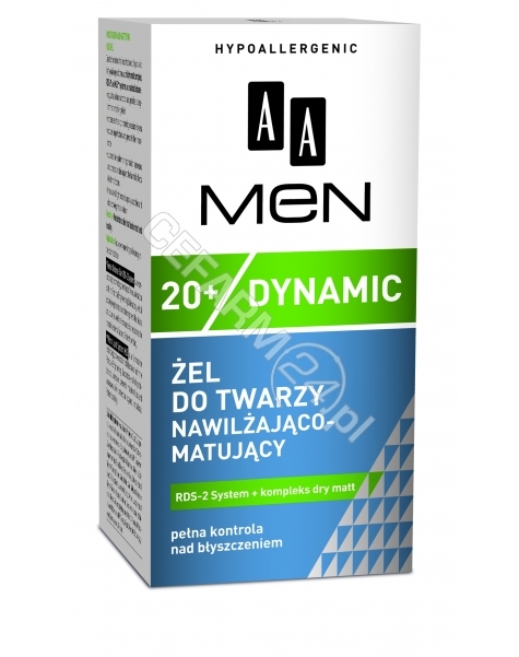 OCEANIC Aa men dynamic 20+ - nawilżająco-matujący żel do pielęgnacji twarzy 20+ 50 ml