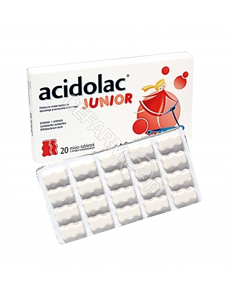 POLPHARMA Acidolac junior x 20 misio-tabl o smaku truskawkowym
