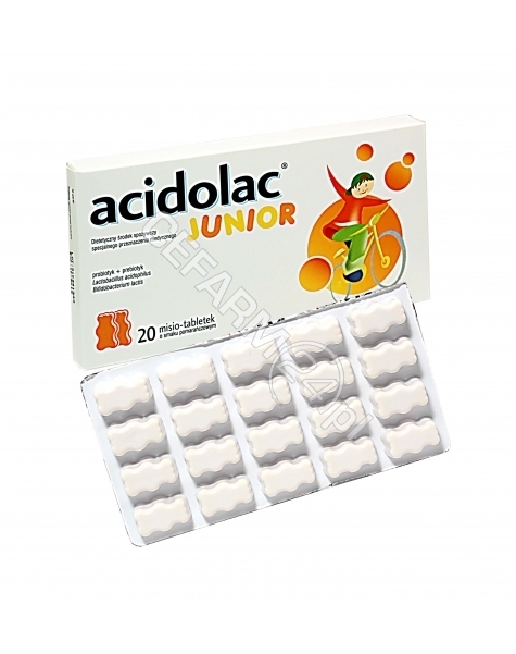 POLPHARMA Acidolac junior x 20 misio-tabletek o smaku pomarańczowym