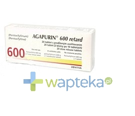 ZENTIVA A.S. Agapurin SR 600 tabletki o przedłużonym uwalnianiu 600mg 20 sztuk