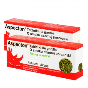 KREWEL MEUSELBACH Aspecton,tabletki na gardło,smak czarnej porzeczki 30 sztuk + ASPECTON 30 TABLETEK OKAZJA