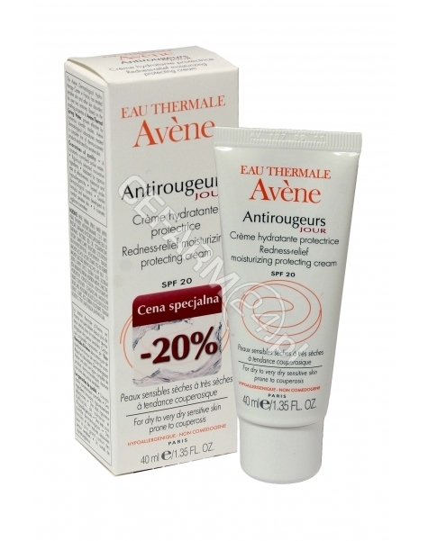 AVENE Avene antirougeurs creme jour krem nawilżający do skóry naczynkowej SPF20 suchej lub bardzo suchej 40 ml