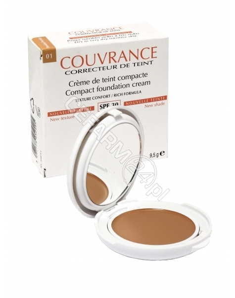 AVENE Avene couvrance - podkład kremowy w kompakcie (skóra sucha i bardzo sucha) jasny piaskowy beż 9,5 g