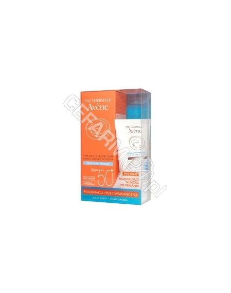 AVENE Avene emulsja z bardzo wysoką ochroną przeciwsłoneczną spf50+ suchy dotyk do skóry normalnej lub mieszanej 50 ml + Avene regenerujące mleczko po opalaniu 50 ml GRATIS !!!