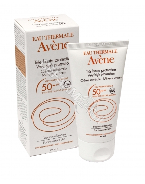 AVENE Avene krem mineralny z wysoką ochroną przeciwsłoneczną spf 50+ do skóry nadwrażliwej i alergicznej dzieci i dorosłych 50 ml