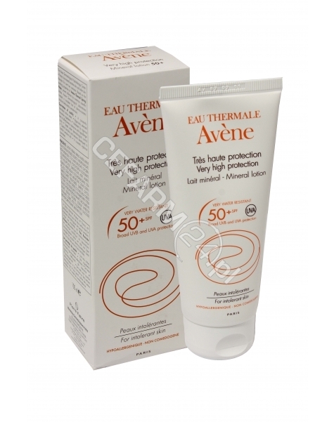 AVENE Avene mleczko mineralne z bardzo wysoką ochroną przeciwsłoneczną spf 50+ do skóry nadwrażliwej i alergicznej dzieci i dorosłych 100 ml