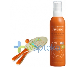 PIERRE FABRE AVENE SŁOŃCE Spray SPF 50+ dla dzieci mleczko 200ml + PALETKI do gry plażowej GRATIS!