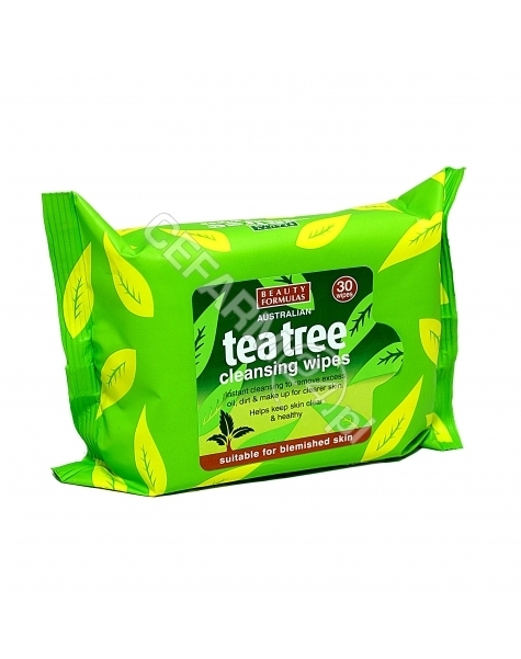 BEAUTY FORMULAS Beauty formulas oczyszczające chusteczki do twarzy TEA TREE x 30 szt