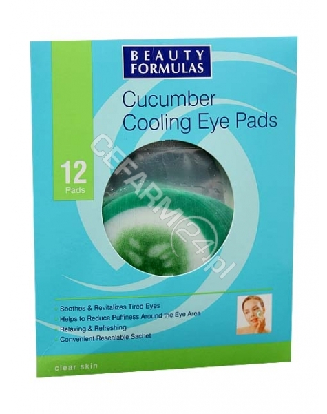 BEAUTY FORMULAS Beauty formulas ogórkowe chłodzące płatki pod oczy x 12 szt