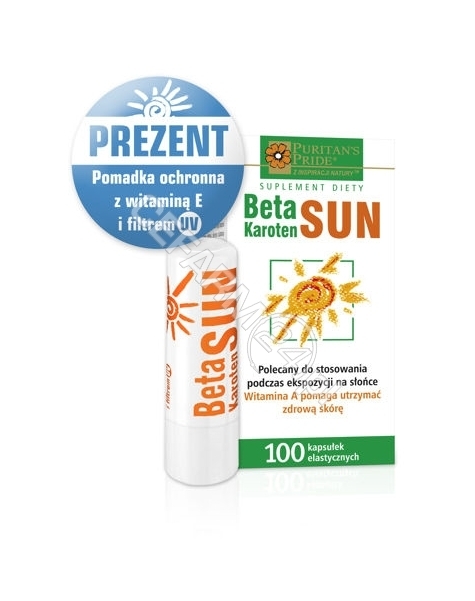 PURITAN'S PR Beta-karoten sun x 100 kaps + pomadka ochronna gratis