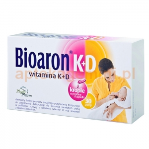 PHYTOPHARM KLĘKA Bioaron Witamina K+D, dla dzieci od 2 tygodnia życia, 30 kapsułki twist-off