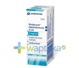 BIOTON S.A. Biodacyna Ophtalmicum 0.3% krople do oczu 5 ml