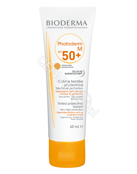 BIODERMA Bioderma photoderm M spf 50+ ochronny krem tonujący zapobiegający powstawaniu przebarwień 40 ml