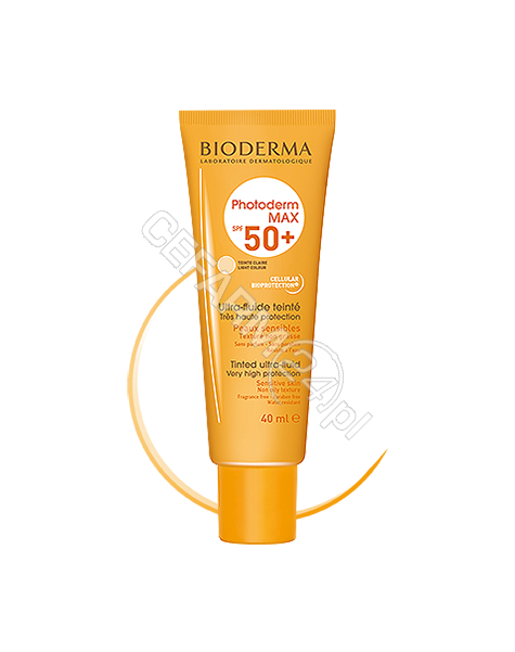 BIODERMA Bioderma photoderm max ultra-fluide spf 50+ ultralekki fluid tonujący z filtrem ochronnym odcień jasny 40 ml