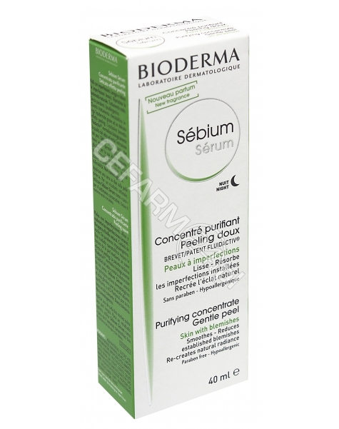 BIODERMA Bioderma sebium serum - wygładzający i oczyszczający peeling chemiczny do skóry tłustej i mieszanej 40 ml