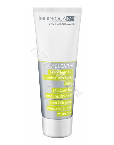BIODROGA Biodroga Clear+ 24h care for impure dry skin krem do skóry suchej i zanieczyszczonej 75 ml
