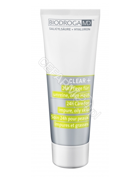 BIODROGA Biodroga Clear+ 24h care for impure oily skin krem do skóry tłustej i zanieczyszczonej 75 ml