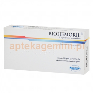 BIOMED Biohemoril, czopki przeciw hemoroidom, 6 sztuk