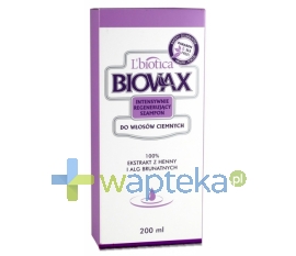 LBIOTICA BIOVAX Szampon regenerujący włosy ciemne 200 ml
