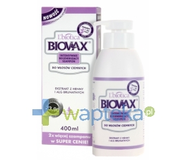 LBIOTICA BIOVAX Szampon regenerujący włosy ciemne 400 ml - Krótka data ważności - do 30-01-2016