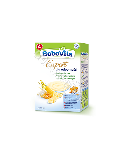 NUTRICIA Bobovita Expert dla odporności kaszka mleczna ryżowo - kukurydziana o smaku bananowym 250 g