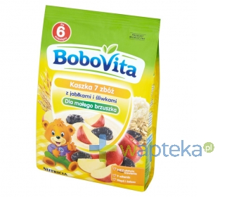 NUTRICIA POLSKA SP. Z O.O. BoboVita Kaszka Dla małego brzuszka Kaszka 7 zbóż z jabłkami i śliwkami po 6 miesiącu 180 g