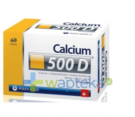 POLFA ŁÓDŹ S.A. Calcium 500D 5,4 g 60 saszetek - Krótka data ważności - do 31-01-2016