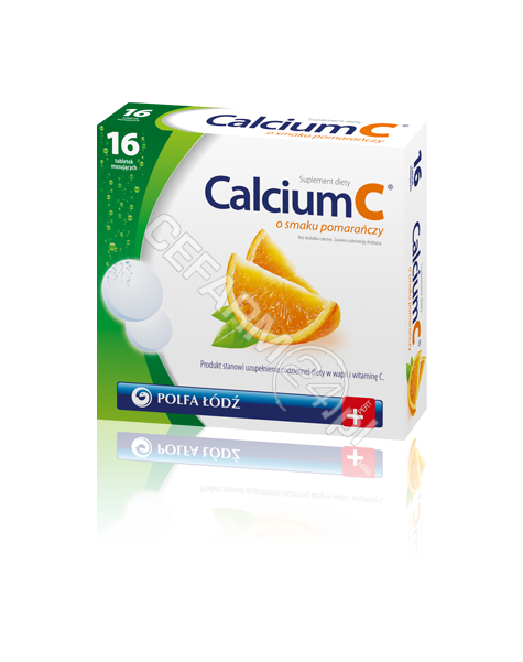 POLFA ŁÓDŹ Calcium c pomarańczowe x 16 tabl musujących (polfa łódź)