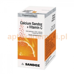 SANDOZ Calcium - Sandoz + Vitamina C, 10 tabletek musujących