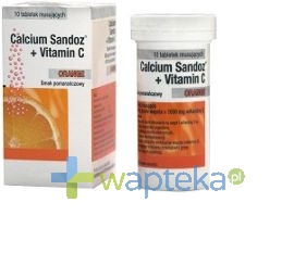 NOVARTIS CONSUMER HEALTH SA Calcium -Sandoz+Vitamin C (Orange) 10 tabletek musujących