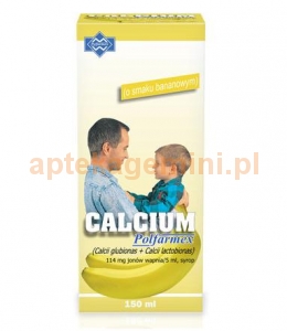 POLFARMEX Calcium, syrop od 2 lat, smak bananowy, 150ml OKAZJA