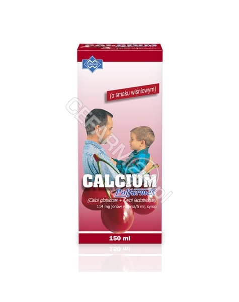 POLFARMEX Calcium syrop wiśniowy 150 ml (butelka szklana)
