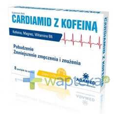 ADAMED CONSUMER HEALTHCARE S.A. Cardiamid Z Kofeiną Smak Cytrusowyi 8 Pastylek do ssania