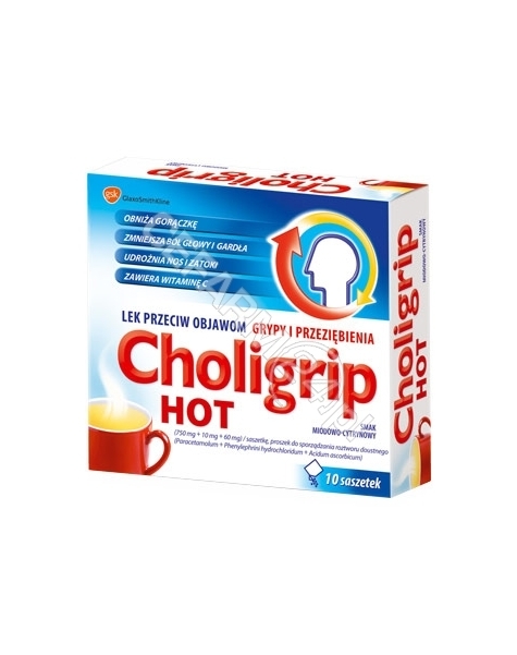 GLAXOSMITHKL Choligrip Hot (Coldrex miodowo - cytrynowy) x 10 sasz