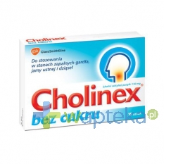 GLAXO WELLCOME S.A. Cholinex bez cukru 16 tabletek do ssania