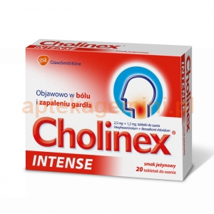 GLAXOSMITHKLINE Cholinex Intense, jeżyna, 20 tabletek