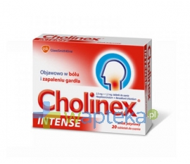 GLAXOSMITHKLINE PHARMACEUTICALS S.A. Cholinex Intense jezynowy 20 tabletek do ssania