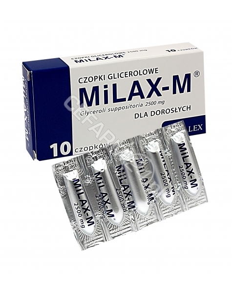 MIRALEX Czopki glicerolowe milax-m dla dorosłych x 10 szt