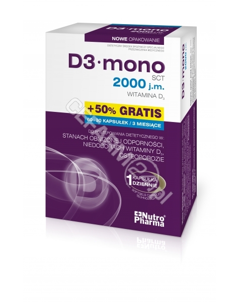 HOLBEX D3 mono 2000 j.m.(witamina d3) x 60 kaps + 30 kaps GRATIS !!!