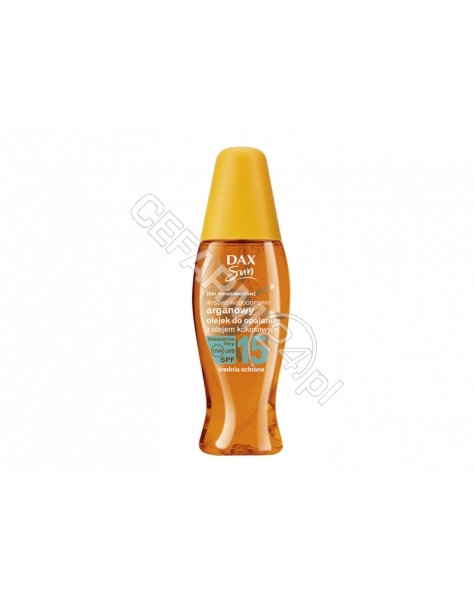 DAX COSMETICS Dax cosmetics sun arganowy olejek do opalania z olejem kokosowym spf 15 150 ml