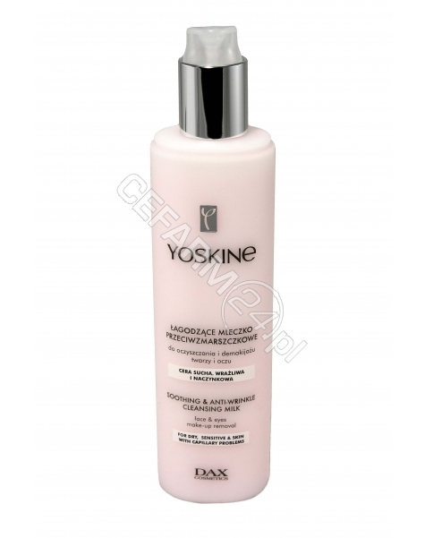 DAX COSMETICS Dax cosmetics yoskine oczyszczanie łagodzące mleczko przeciwzmarszczkowe do cery suchej, wrażliwej i naczynkowej 200 ml