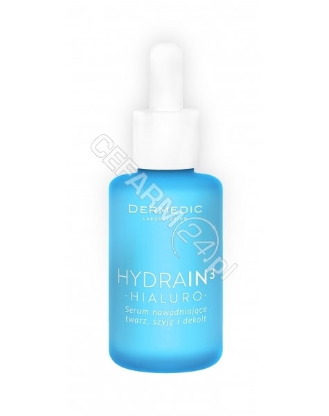 BIOGENED Dermedic Hydrain 3 Hialuro nawadniające serum na twarz, szyję i dekolt 30 ml (butelka z zakraplaczem)