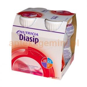 NUTRICIA Diasip, płyn odżywczy truskawkowy, 4x200ml OKAZJA