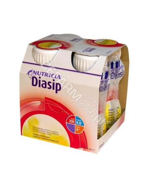 NUTRICIA Diasip waniliowy - Nutridrink dla diabetyków 4 x 200 ml