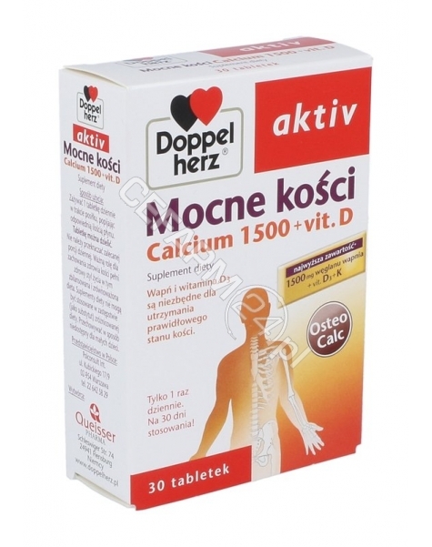 QUEISSER Doppel herz Aktiv Mocne kości Calcium 1500 + vit D x 30 tabletek