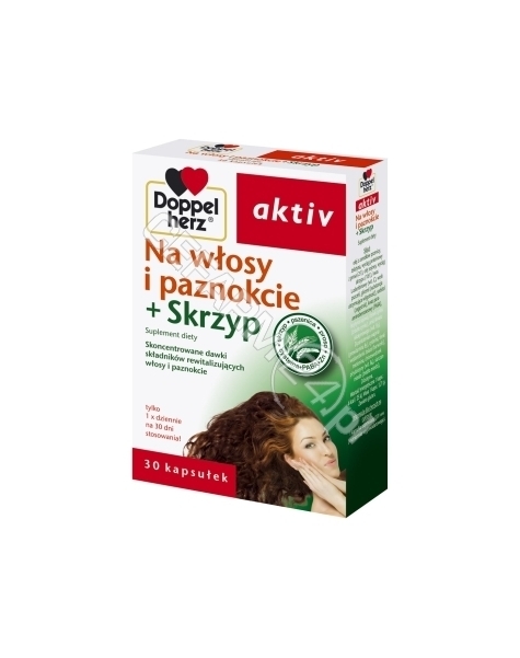 QUEISSER Doppel herz aktiv na włosy skórę i paznokcie+skrzyp 30 kapsułek