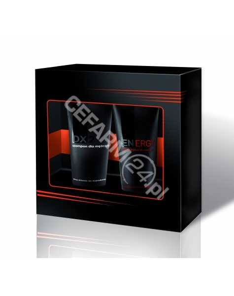 AFLOFARM Dx2 promocyjny zestaw CZARNY - Dx2 szampon do włosów dla mężczyzn 150 ml + żel pod prysznic Energy 150 ml