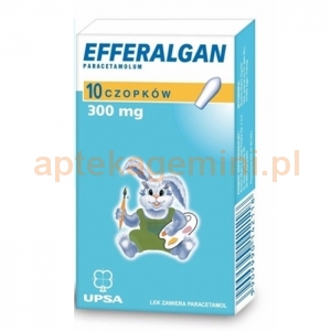 BRISTOL MYERS Efferalgan, 300mg, dla dzieci od 4 do 9 lat, 10 czopków