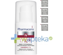 PHARMACERIS ERIS PHARMACERIS N CAPINON K1% Krem z witaminą K uszczelniającą naczynka 30ml