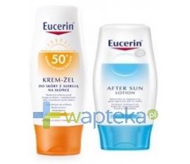 EUCERIN EUCERIN SUN Krem-żel do twarzy suchy w dotyku SPF 50+ 50 ml + Eucerin Mleczko po opalaniu 75 ml